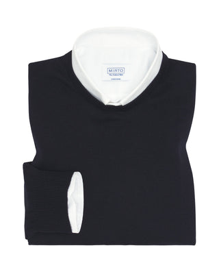 Jersey cuello redondo azul marino de lana mer by M | 03144_0055_1