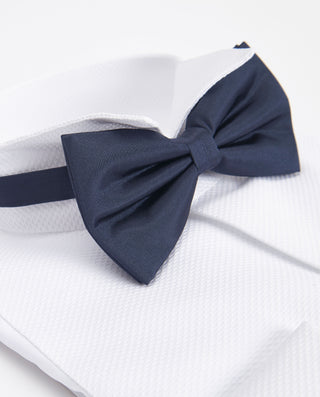Navy blue adjustable silk bow tie