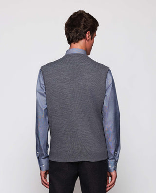 Chaleco mezla de Lana con botones gris