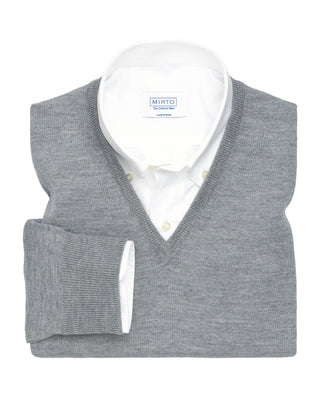 Jersey de lana merino (cuello V) by MIRTO