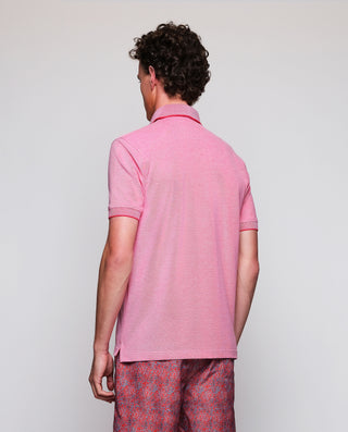 Polo coral detalles en tejido Oxford al tono