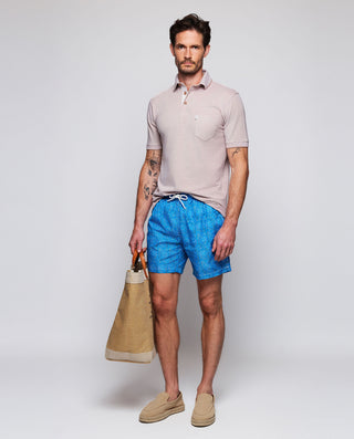 Polo beige detalles en tejido Oxford al tono