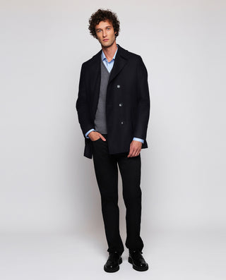 Gray knit waistcoat with buttons