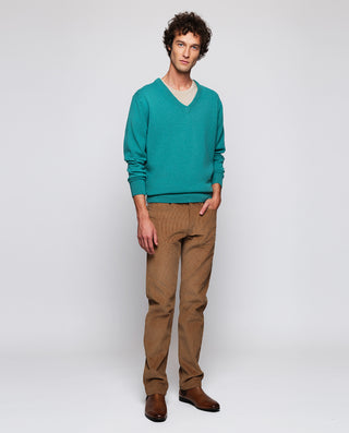 Mint green Lambswool V-neck jumper