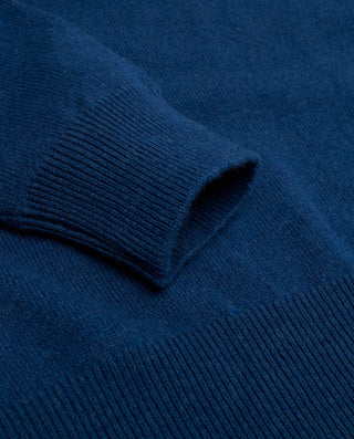 Blue Lambswool V-neck jumper