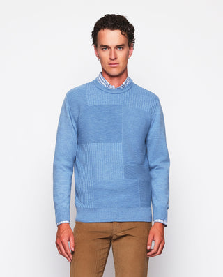 Jersey cuello redondo delantero patchwork by MIRTO | 03660_0051_2