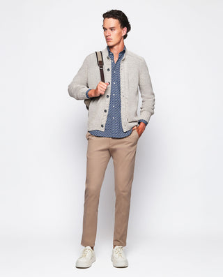 Chaqueta de punto beige con botones