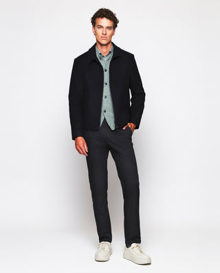 Gray button-down knit cardigan