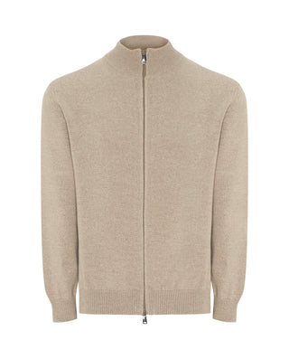 Chaqueta de punto beige con cremallera by MIRTO | 03672_0050_1
