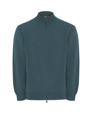 Chaqueta de punto verde con cremallera by MIRTO | 03672_0051_1