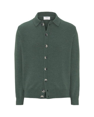 Chaqueta de punto verde cuello camisero by MIRTO | 03673_0051_1