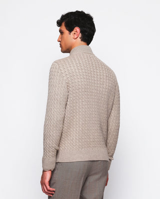 Chaqueta de punto trenzada con cremallera by MIRTO | 03678_0050_3