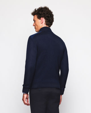 Chaqueta de punto azul marino motivos geométr by M | 03680_0051_3