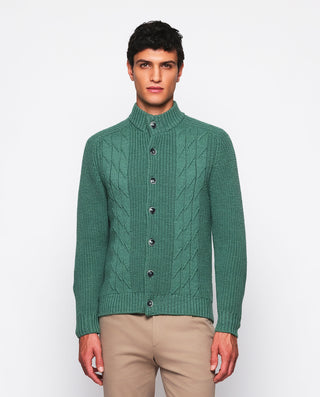 Chaqueta de punto verde con frontal motivos by MIR | 03681_0050_2