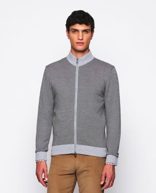 Chaqueta de punto melange verde con cremaller by M | 03682_0051_2