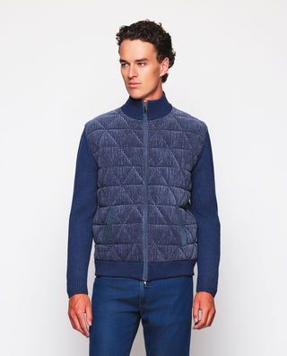 Chaqueta azul delantero acolchado de pana by MIRTO | 03687_0051_2