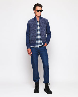 Chaqueta azul delantero acolchado de pana by MIRTO | 03687_0051_4