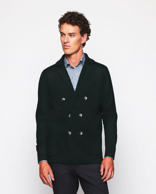 Chaqueta verde estilo esmoquin de punto by MIRTO | 03689_0051_2