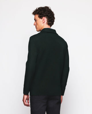 Chaqueta verde estilo esmoquin de punto by MIRTO | 03689_0051_3