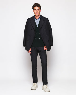 Chaqueta verde estilo esmoquin de punto by MIRTO | 03689_0051_4