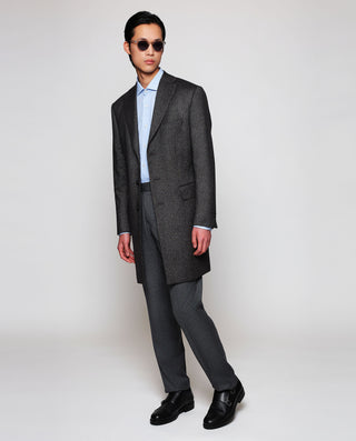 Abrigo regular fit diagonal gris