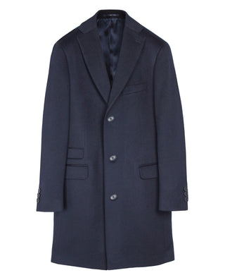 Long navy cashmere coat