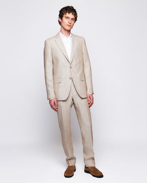 Beige linen suit