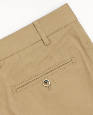 Beige stretch-cotton cargo pocket trousers