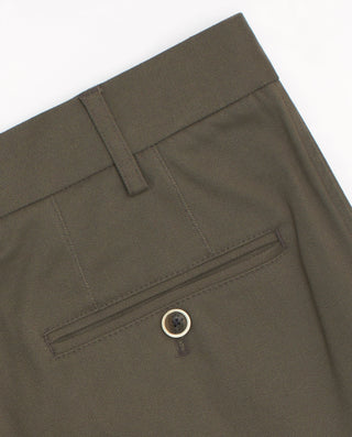 Khaki stretch-cotton cargo pocket trousers