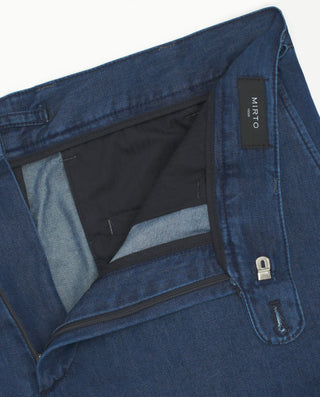 Pantalón regular fit denim lyocell y algodón azul oscuro