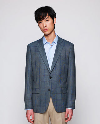 Chaqueta cuadro ventana azul petróleo