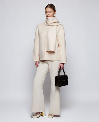 Chaquetón doble faz blanco de lana cashmere by MIR | 04035_0050_3
