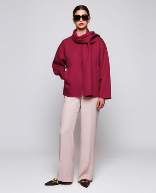 Pink cashmere wool double-face jacket