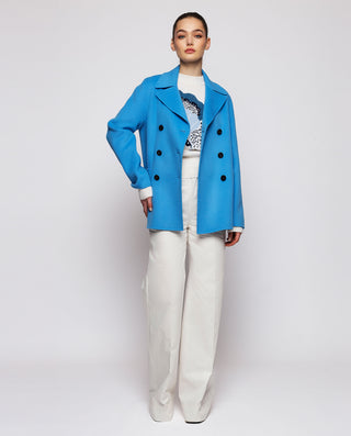Chaquetón doble faz azul de lana cashmere by MIRTO | 04040_0050_3