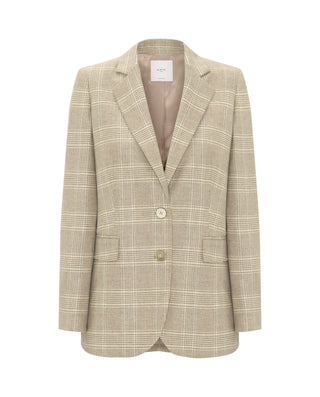 Blazer beige de cuadros lana y cashmere by MIRTO | 04106_0050_4