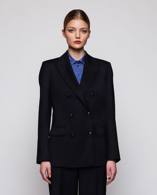 Blazer cruzada azul marino de lana by MIRTO | 04108_0050_1