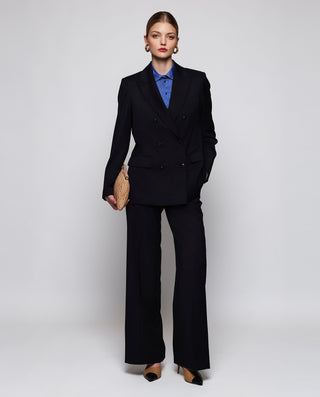 Blazer cruzada azul marino de lana by MIRTO | 04108_0050_3