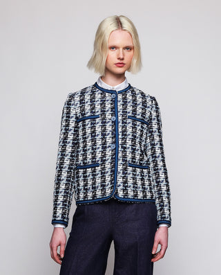 Chaqueta azul de tweed by MIRTO | 04110_0050_1