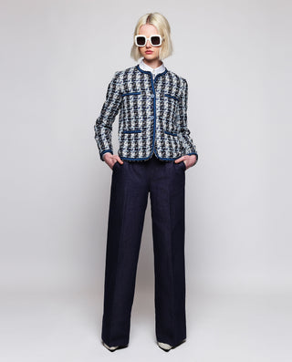 Chaqueta azul de tweed by MIRTO | 04110_0050_3