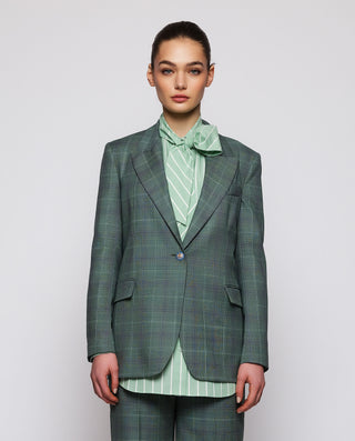 Blazer verde de cuadros lana by MIRTO | 04114_0050_1