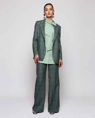 Pantalón traje verde de cuadros by MIRTO | 04115_0050_3