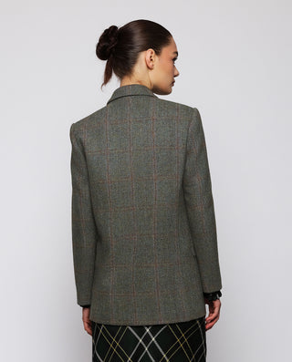 Chaquetón verde cuadros de lana Shetland by MIRTO | 04151_0050_2