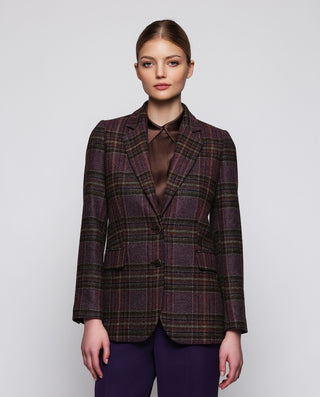Blazer morada cuadros de lana Shetland by MIRTO | 04152_0050_1