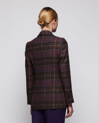 Blazer morada cuadros de lana Shetland by MIRTO | 04152_0050_2