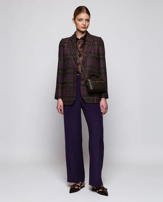 Blazer morada cuadros de lana Shetland by MIRTO | 04152_0050_3