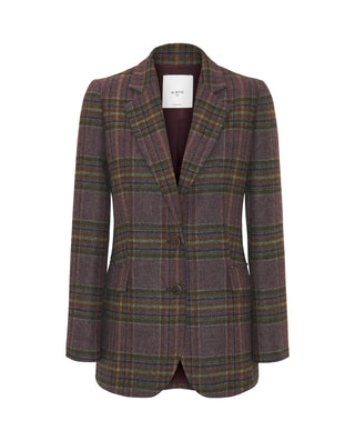 Blazer morada cuadros de lana Shetland by MIRTO | 04152_0050_4