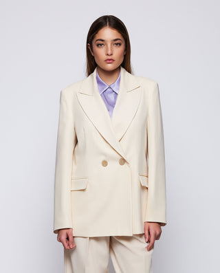Blazer cruzada vainilla de lana by MIRTO | 04153_0050_1
