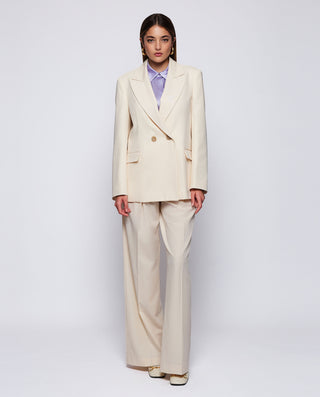 Blazer cruzada vainilla de lana by MIRTO | 04153_0050_3