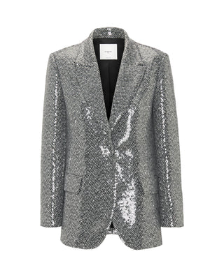 Blazer blanca y negra de espiga lentejuelas by MIR | 04167_0050_1