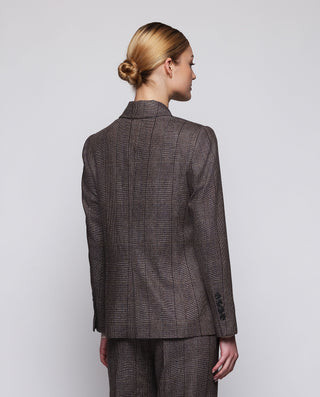 Blazer cuadros marrón con lentejuelas by MIRTO | 04169_0050_2
